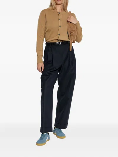 Ami Alexandre Mattiussi Ami Paris Cardigan Col Rond Avec Ami De Coeur In Brown