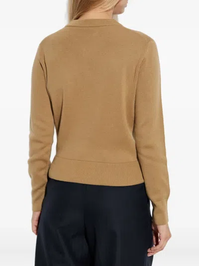 Ami Alexandre Mattiussi Ami Paris Cardigan Col Rond Avec Ami De Coeur In Brown