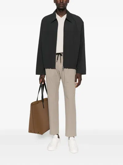 Herno Pleated Drawstring Trousers In Gray