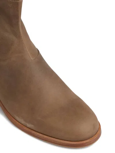 Common Projects Zipped Boot Ankle Boots In Camel Suede In Brown