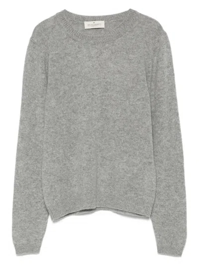 Bruno Manetti Grey Cashmere Wool Crew Neck Sweater In Gray