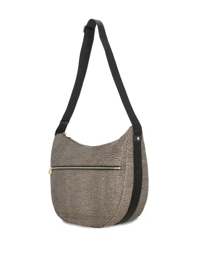 Borbonese Leather Shoulder Bag In Brown