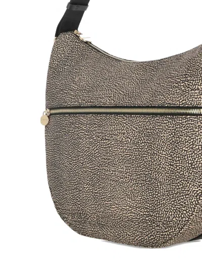 Borbonese Leather Shoulder Bag In Brown