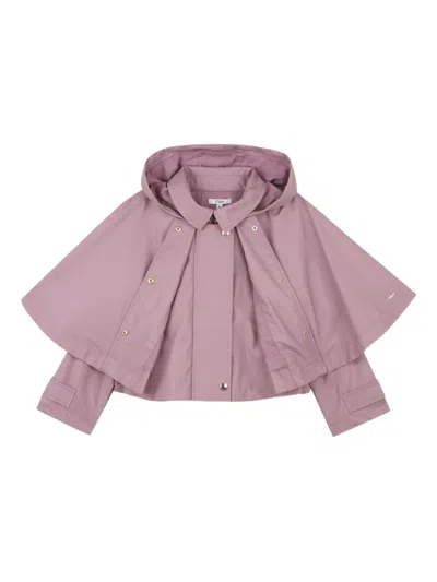 Chloé Hooded Cropped Jacket In Purple