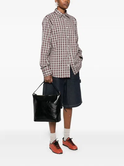 Apc Textured Shoulder Bag Adjustable Strap In Black