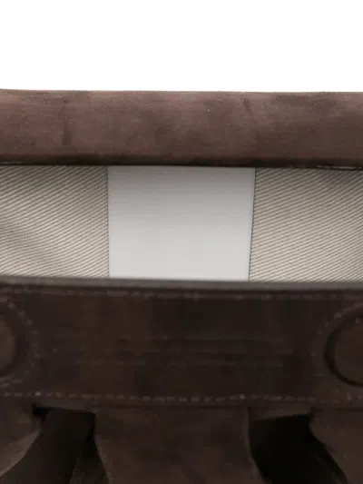 Themoirè Eco Suede Pleated Clutch Bag In Brown