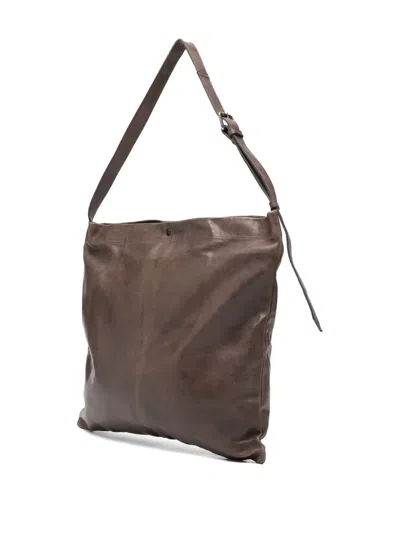 Sommet Large Lidia Leather Shoulder Bag In Brown