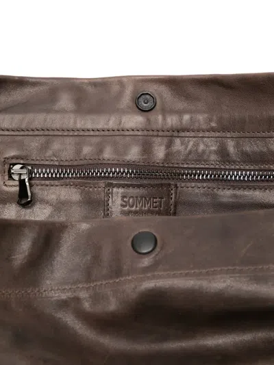 Sommet Large Lidia Leather Shoulder Bag In Brown