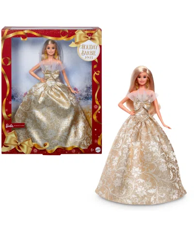 Barbie 2025 Holiday  Doll Light Brown Hair In Gold