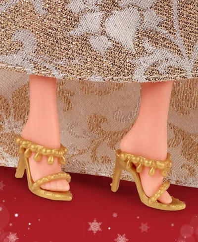 Barbie 2025 Holiday  Doll Light Brown Hair In Gold