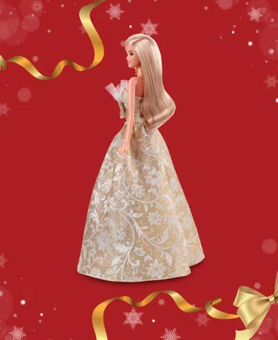 Barbie 2025 Holiday  Doll Light Brown Hair In Gold