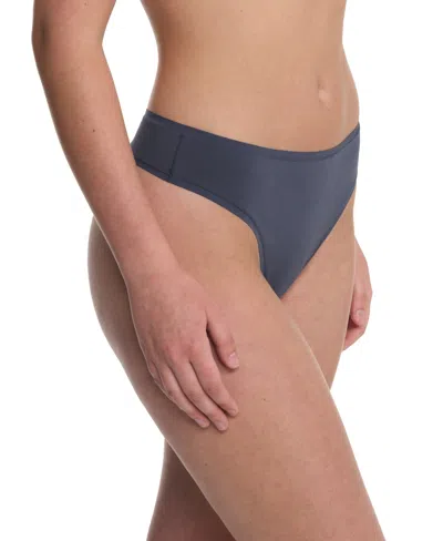 Natori Women's Bliss Bare Cotton Thong Underwear 771346 In Blue