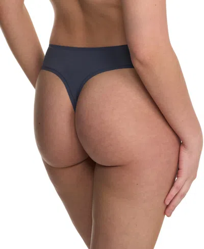 Natori Women's Bliss Bare Cotton Thong Underwear 771346 In Blue