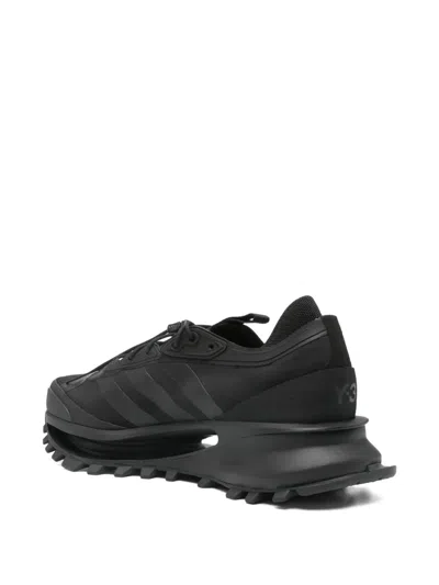 Y-3 Black Sneakers With Sole And Lacing System In Black