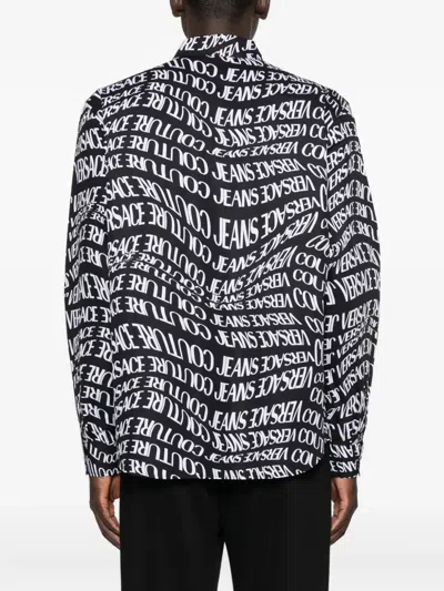 Versace Jeans Couture Logo-print Long-sleeves Shirt In Black