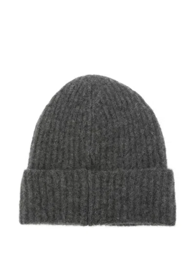 Roberto Collina Cashmere Hats In Gray