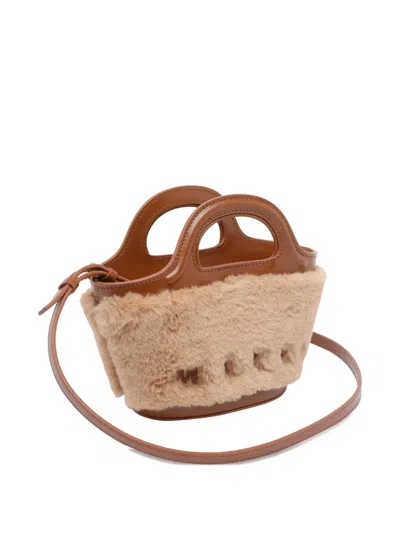 Marni Tropicalia Handbag Detachable Strap In Brown