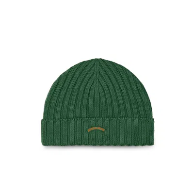 Paul & Shark Ribbed Wool Beanie In Green