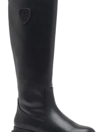 Blauer Leather Platform Knee-high Boots In Black