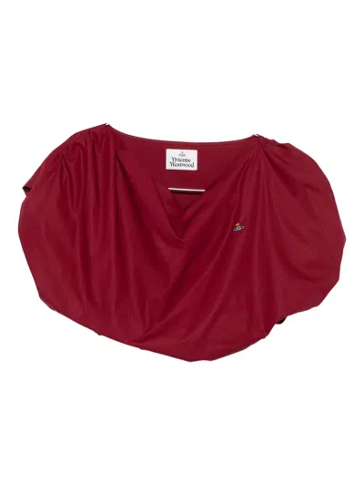 Vivienne Westwood Heart Top Topwear In Red Cotton In Burgundy