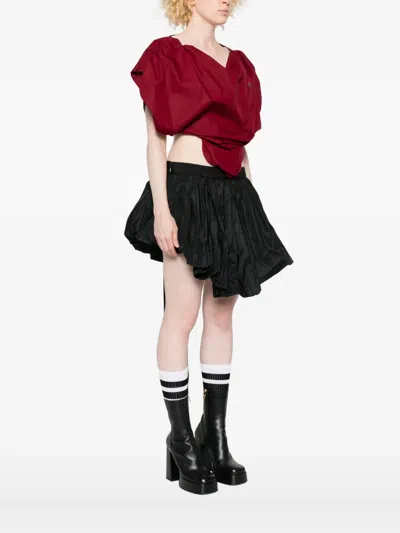 Vivienne Westwood Heart Top Topwear In Red Cotton In Burgundy