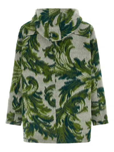 Etro Hooded Jacquard Wool-blend Jacket In Multi