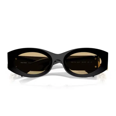 Miu Miu 0mu 11ws Miu Glimpse 16k10r Nero Sunglasses In Gray