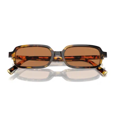Miu Miu 0mu 11zs Vau2z1 Havana Miele Sunglasses In Brown