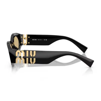 Miu Miu 0mu 11ws Miu Glimpse 16k10r Nero Sunglasses In Gray