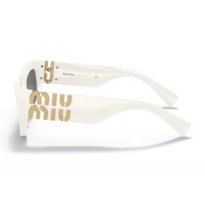Miu Miu 0mu 09ws 1425s0 Bianco Sunglasses In Neutral