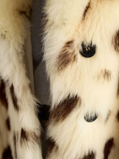 Prada Leopard-print Shearling Coat In Neutral