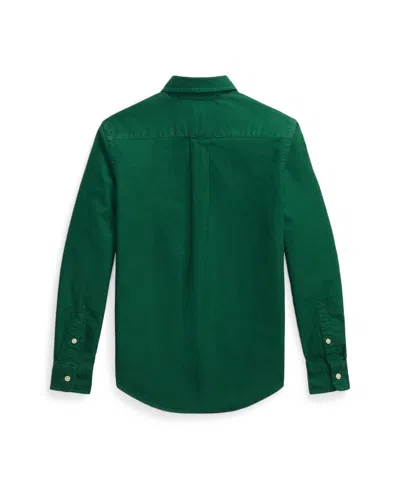 Polo Ralph Lauren Big Boys Garment-dyed Cotton Oxford Shirt In Green