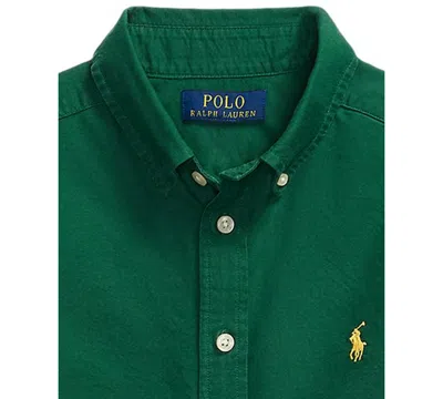 Polo Ralph Lauren Big Boys Garment-dyed Cotton Oxford Shirt In Green