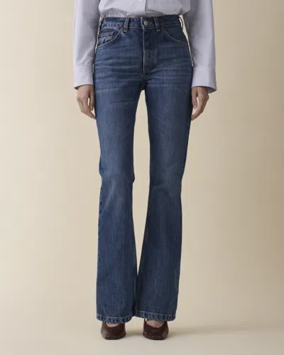 Jeanerica Moda Mid Rise Slim Flared Jean In Fresco Blue