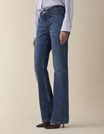 Jeanerica Moda Mid Rise Slim Flared Jean In Fresco Blue