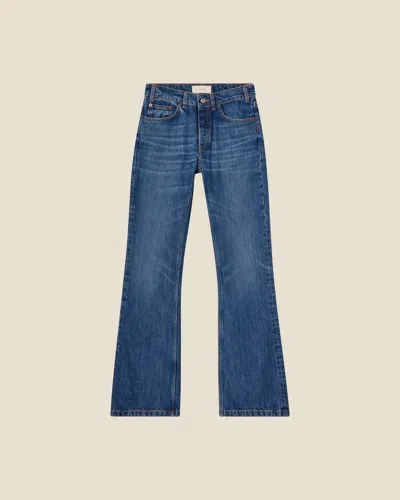 Jeanerica Moda Mid Rise Slim Flared Jean In Fresco Blue