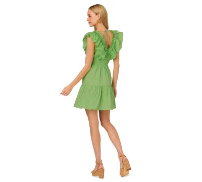 Adrianna By  Papell Women's Ruffled Cotton Fit & Flare Dress In Green