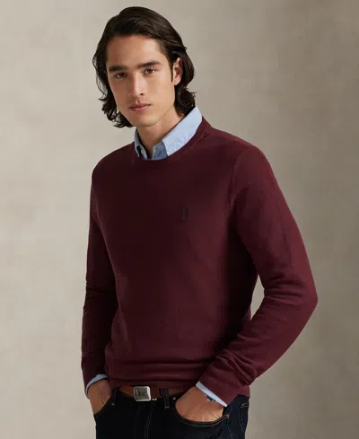 Polo Ralph Lauren Men's Textured Cotton Crewneck Sweater In Brown