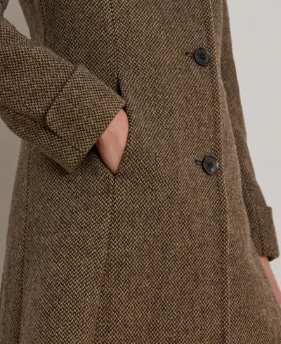 Ralph Lauren Women's Faux-fur-collar Coat In Brown