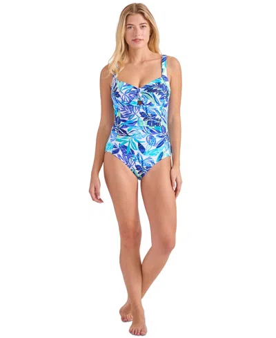Tommy Bahama Island Cays Marina One Piece Swimsuit In Blue