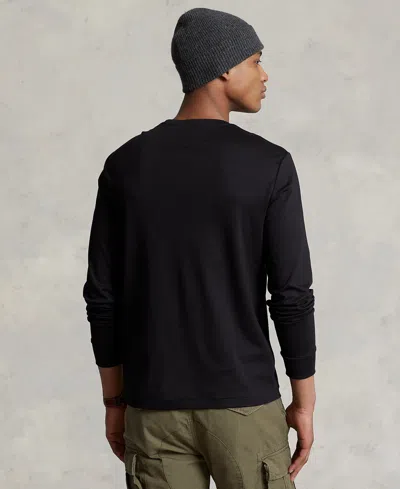Polo Ralph Lauren Tonal Icon Logo Cotton Knit Sweater In Black In Black