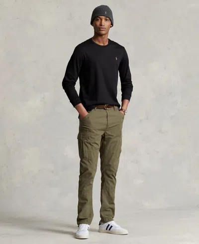 Polo Ralph Lauren Tonal Icon Logo Cotton Knit Sweater In Black In Black