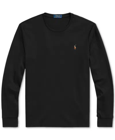 Polo Ralph Lauren Tonal Icon Logo Cotton Knit Sweater In Black In Black
