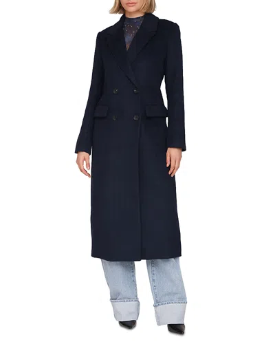 Avec Les Filles Relaxed Double Breasted Coat In Blue