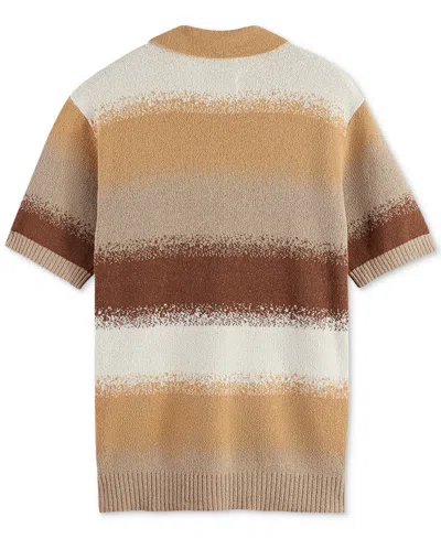 Scotch & Soda Knitted Degrade Polo Shirt In Multi