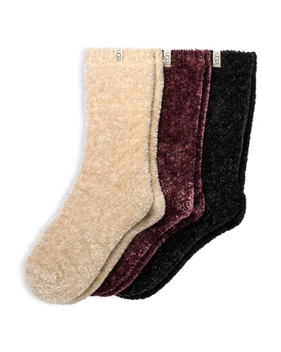Ugg Leda Sparkle Cozy Crew Socks, Pack Of 3 In Multi
