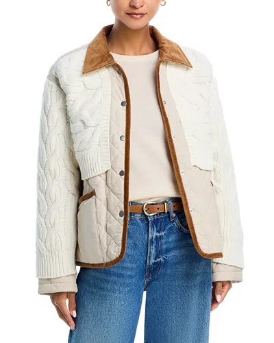 Rag & Bone Ivy Mixed Media Liner Jacket Ivory In Yellow