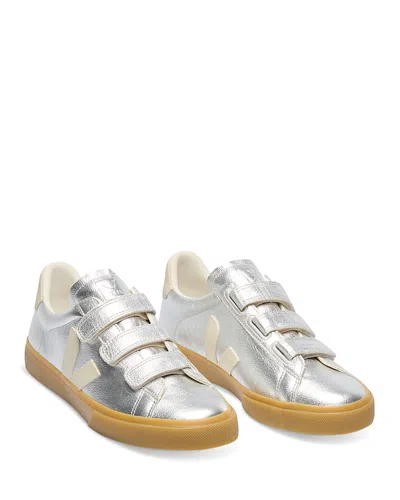 Veja Recife Leather Sneaker In Silver Pierre In Silver