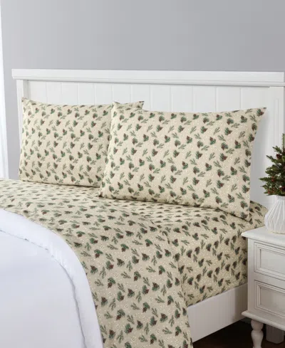 Sanders Holiday Printed Microfiber 3-pc. Sheet Set, Twin In Nude