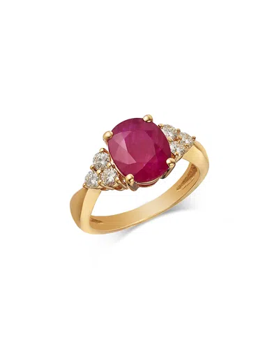 Bloomingdale's Fine Collection Bloomingdale's Fine Jewelry Ruby & Diamond Oval Ring In 14k Yellow Gold